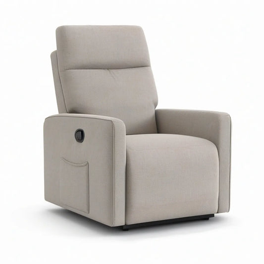Manuel lænestol med vippefunktion i beige polyester, 90 x 92 x 102 cm